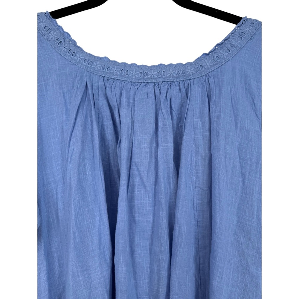 Free People Sandy Shores Tiered Babydoll Mini Dress Cornflower Blue Size Medium - Picture 8 of 13